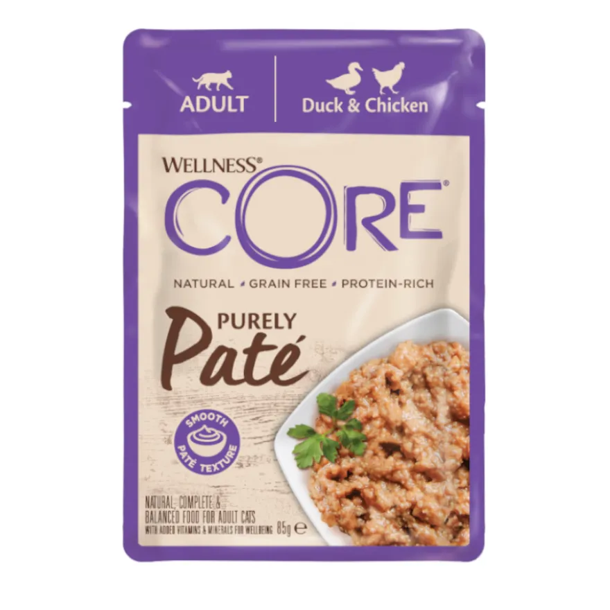 Wellness Core Adult Purely Pato e Frango em Patê saqueta para gatos