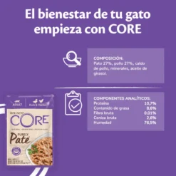 Wellness Core Adult Purely Pato e Frango em Patê saqueta para gatos