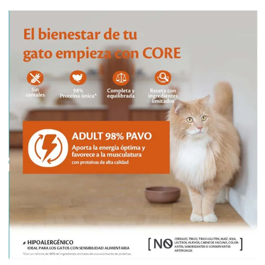 Wellness Core Adult Single Protein Terneira terrina para gatos