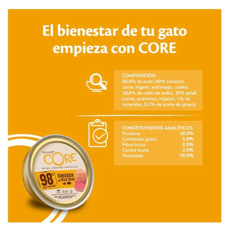 Wellness Core Adult Single Protein Terneira terrina para gatos