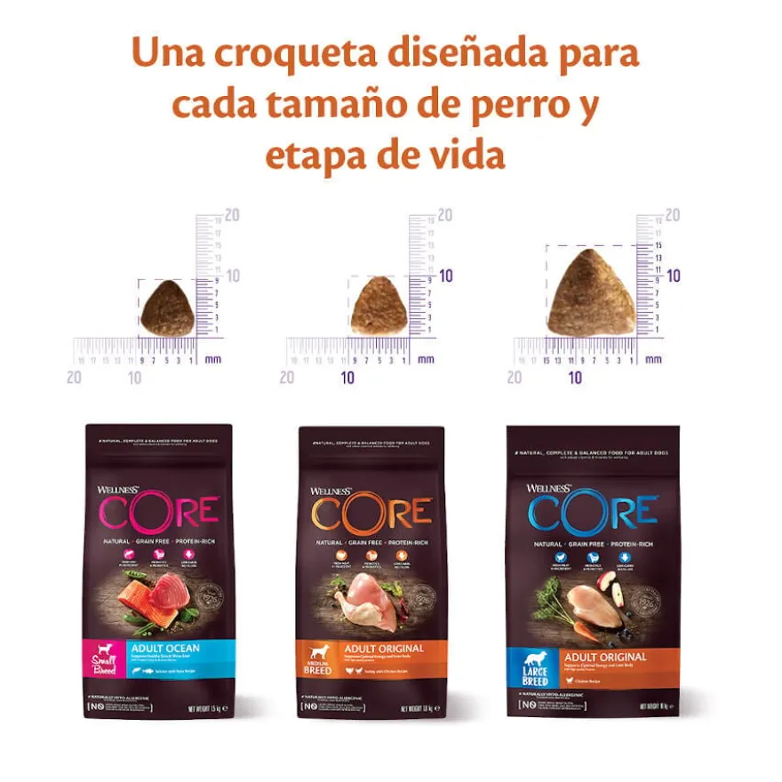 Wellness Core Adult Small Original Peru e Frango ração para cães