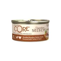 Wellness Core Shredded frango e peru lata para gatos