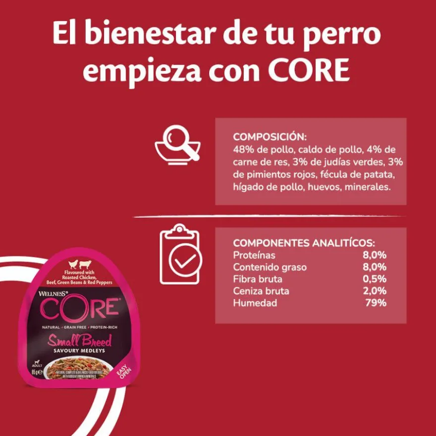 Wellness Core Small Breed Grain Free Frango e Terneira terrina para cães