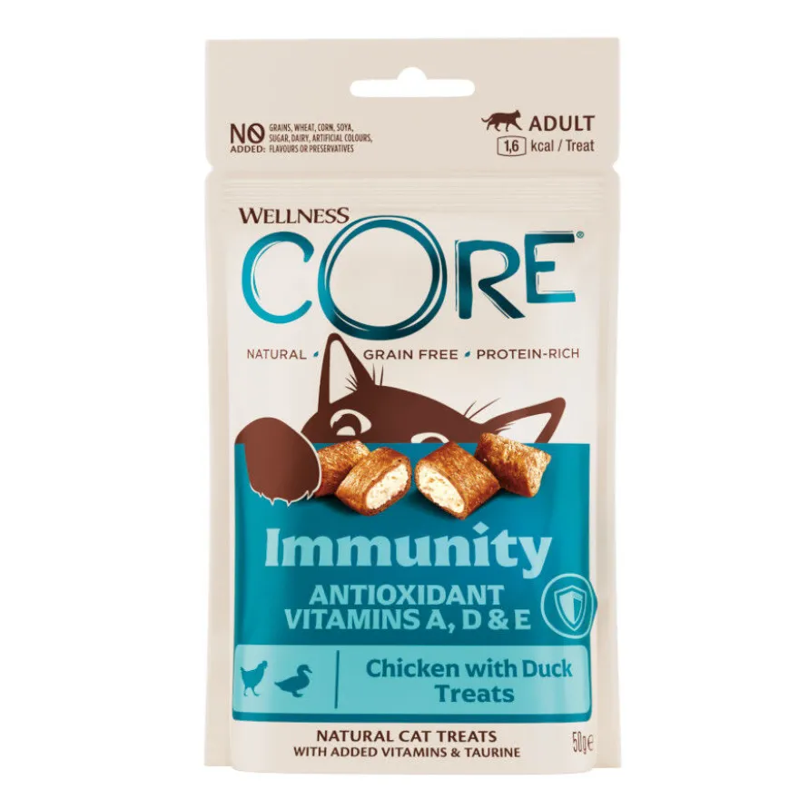 Wellness Core Snack imunitário de frango e pato para gatos