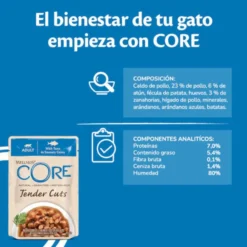 Wellness Core Tender Cuts atum em molho saquetas para gatos