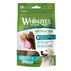 Whimzees Puppy M/L Snacks Dentários Naturais para cães