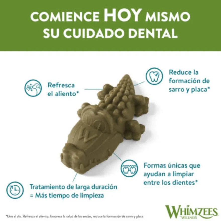 Whimzees Snacks Dentários Crocodilo para cães de porte grande