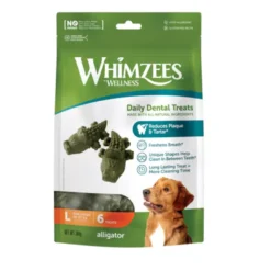 Whimzees Snacks Dentários Crocodilo para cães de porte grande