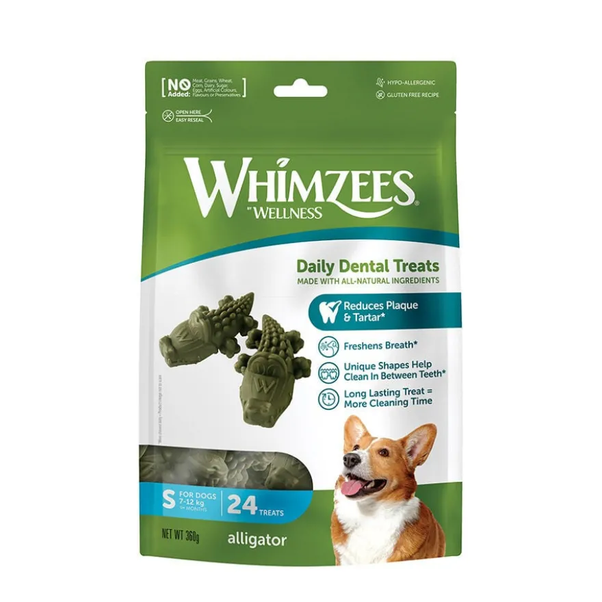 Whimzees Snacks Dentários Crocodilo para cães de raças pequenas