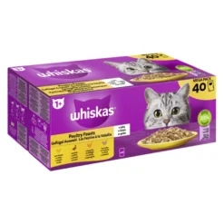 Whiskas Alimento Húmido de aves de capoeira em gelatina para gatos