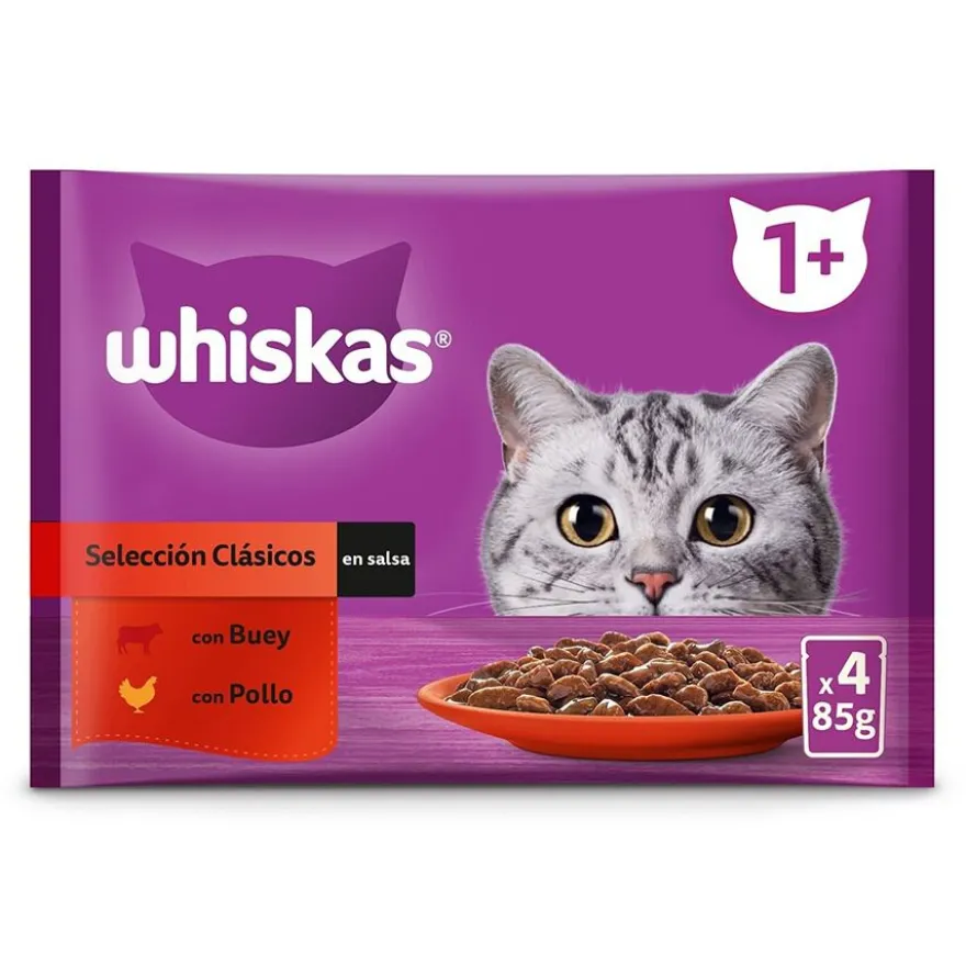 Whiskas Boi e Frango Molho em Saqueta para Gatos - Multipack