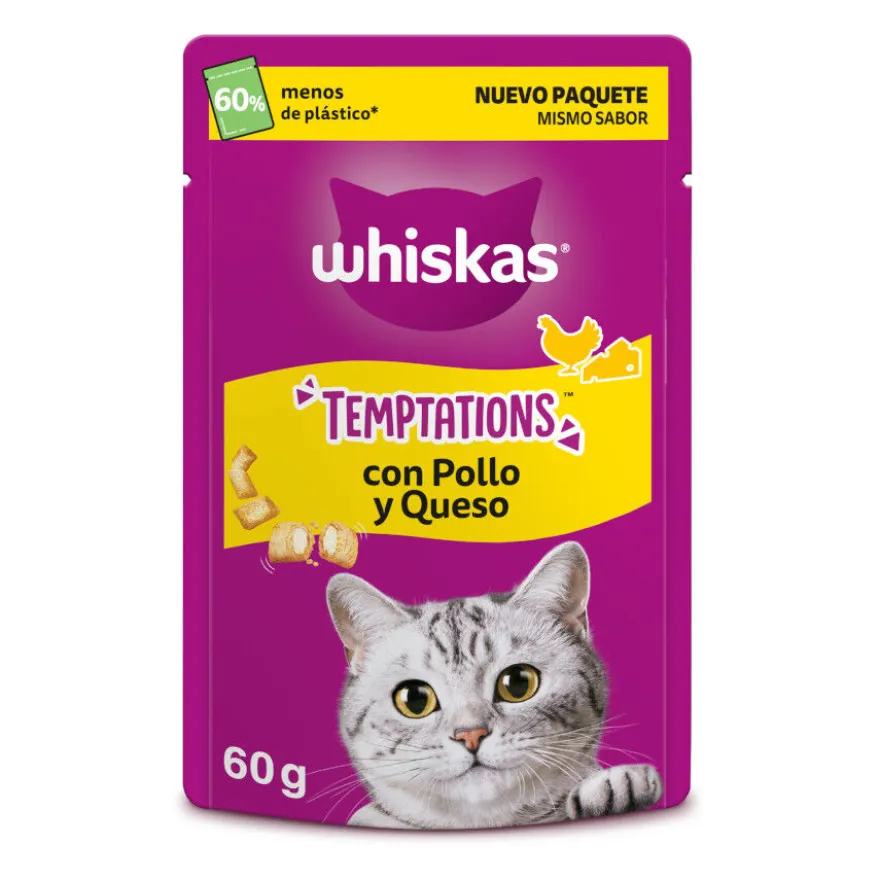 Whiskas Temptations Snacks Frango e Queijo para Gatos