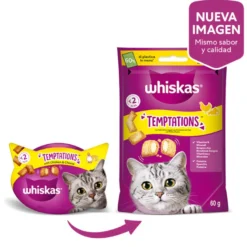 Whiskas Temptations Snacks Frango e Queijo para Gatos