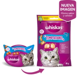 Whiskas Temptations Snacks Salmão para Gatos