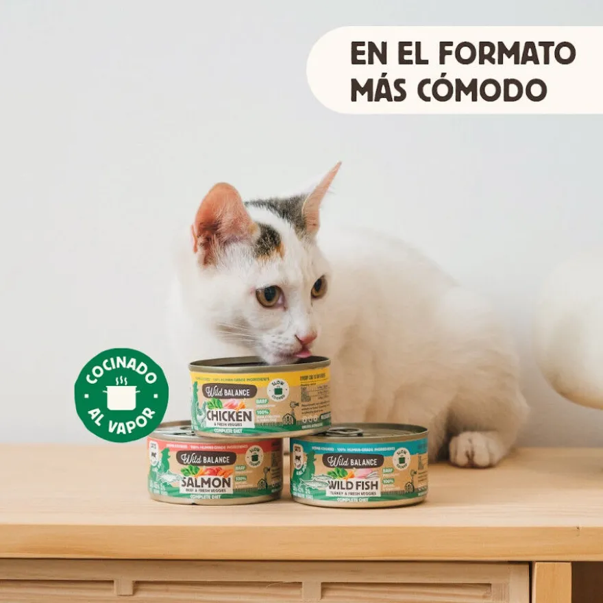 Wild Balance BARF Alimento húmido de frango e legumes em lata para gatos