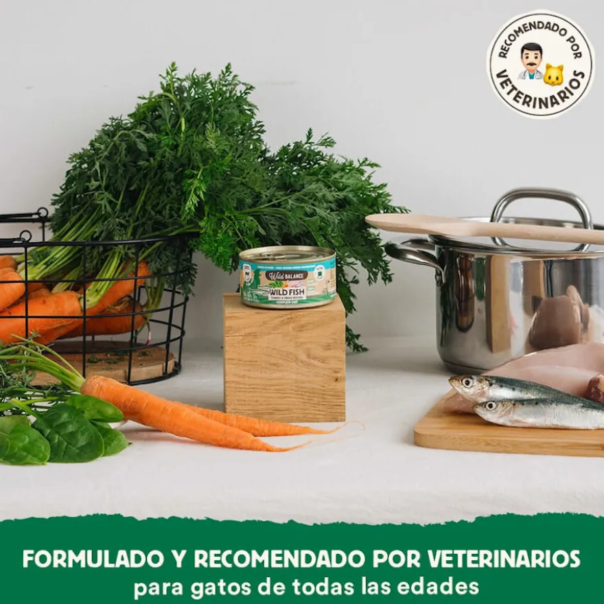 Wild Balance BARF Alimento húmido de peixe e peru em lata para gatos