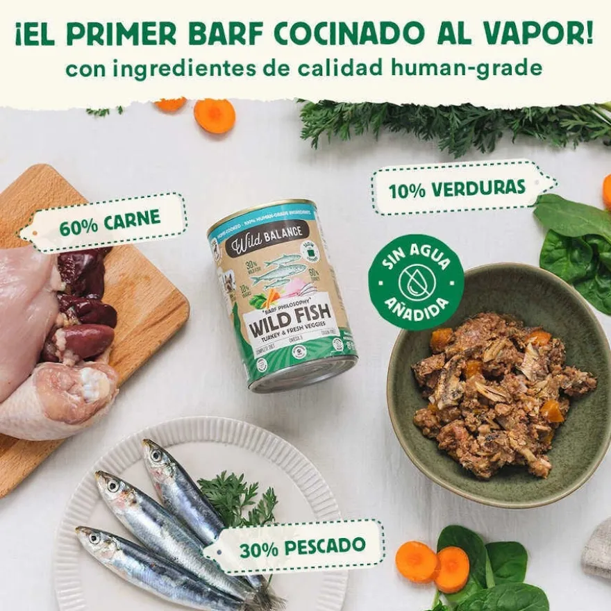 Wild Balance BARF de Peixe e Perú em lata para cães
