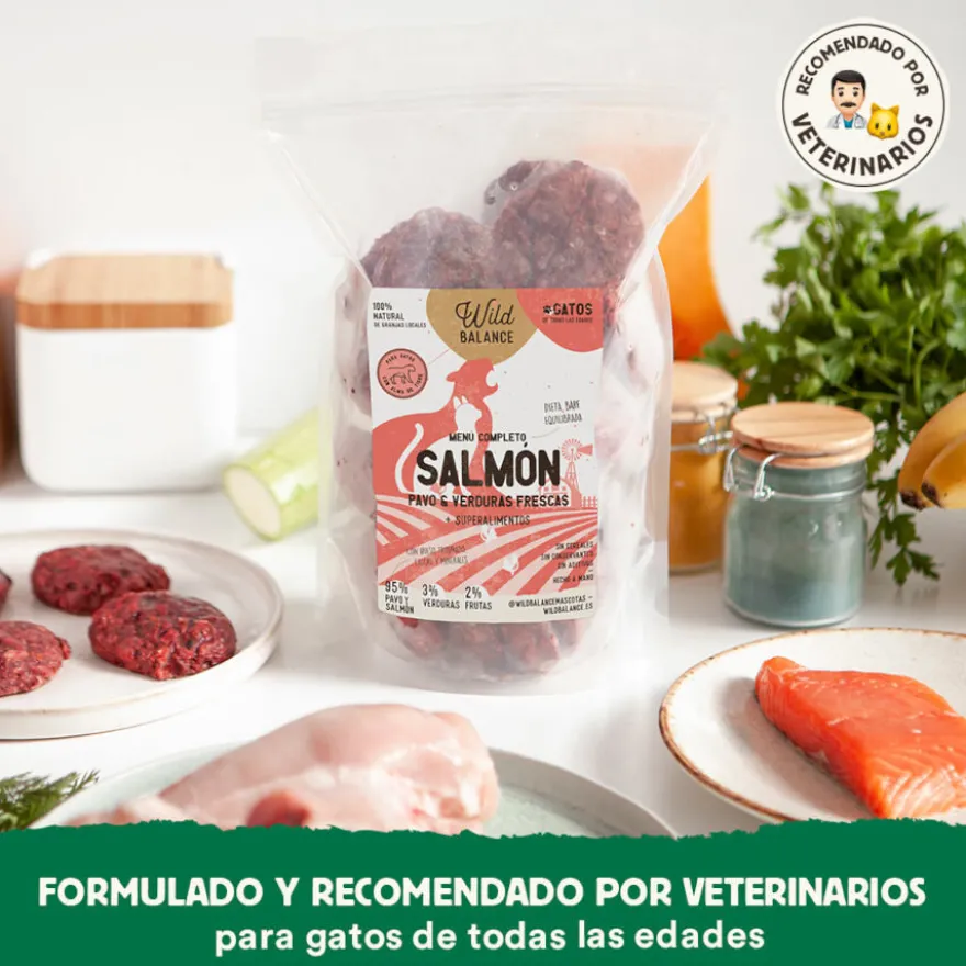Wild Balance BARF Salmão Peru e Legumes alimentação natural congelada para gatos