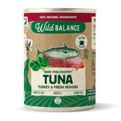 Wild Balance comida húmida BARF natural de atum e peru para cães