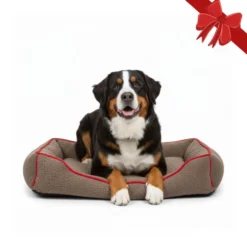 Wonder Christmas Cama Castanha e Vermelha de Natal para Cães