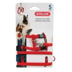 Zolux Arnês Vermelho com trela para roedores