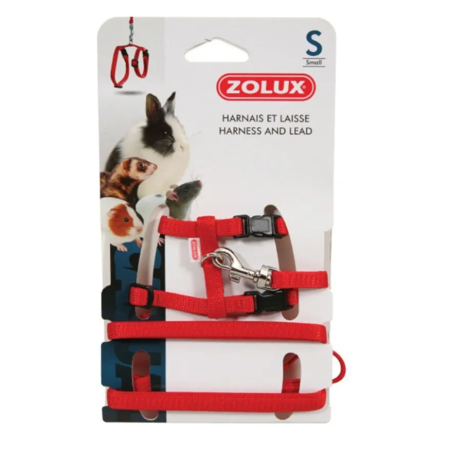 Zolux Arnês Vermelho com trela para roedores